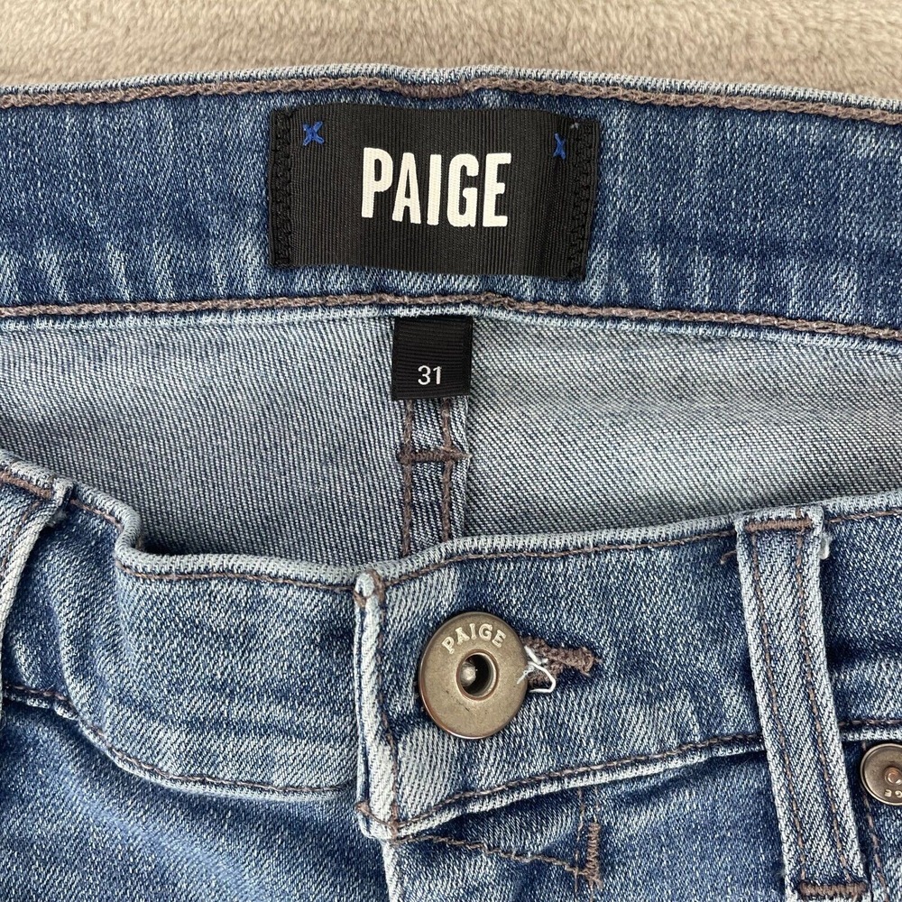PAIGE Federal Jeans Men 31x29 Vinton Blue Slim Straight‎ Fit Denim Designer $200 - Picture 2 of 9